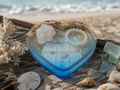 Ocean Treasures Heart Dish – 7" Resin Trinket Tray