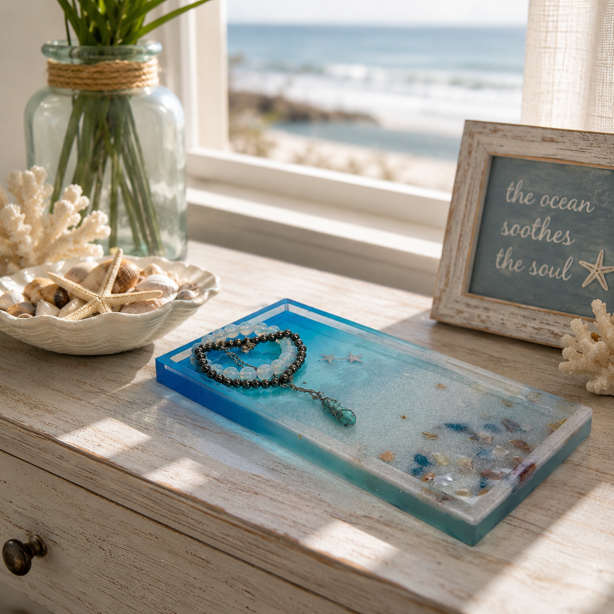 Ocean Treasures Beach Trinket Tray – 9.5" x 4.5"