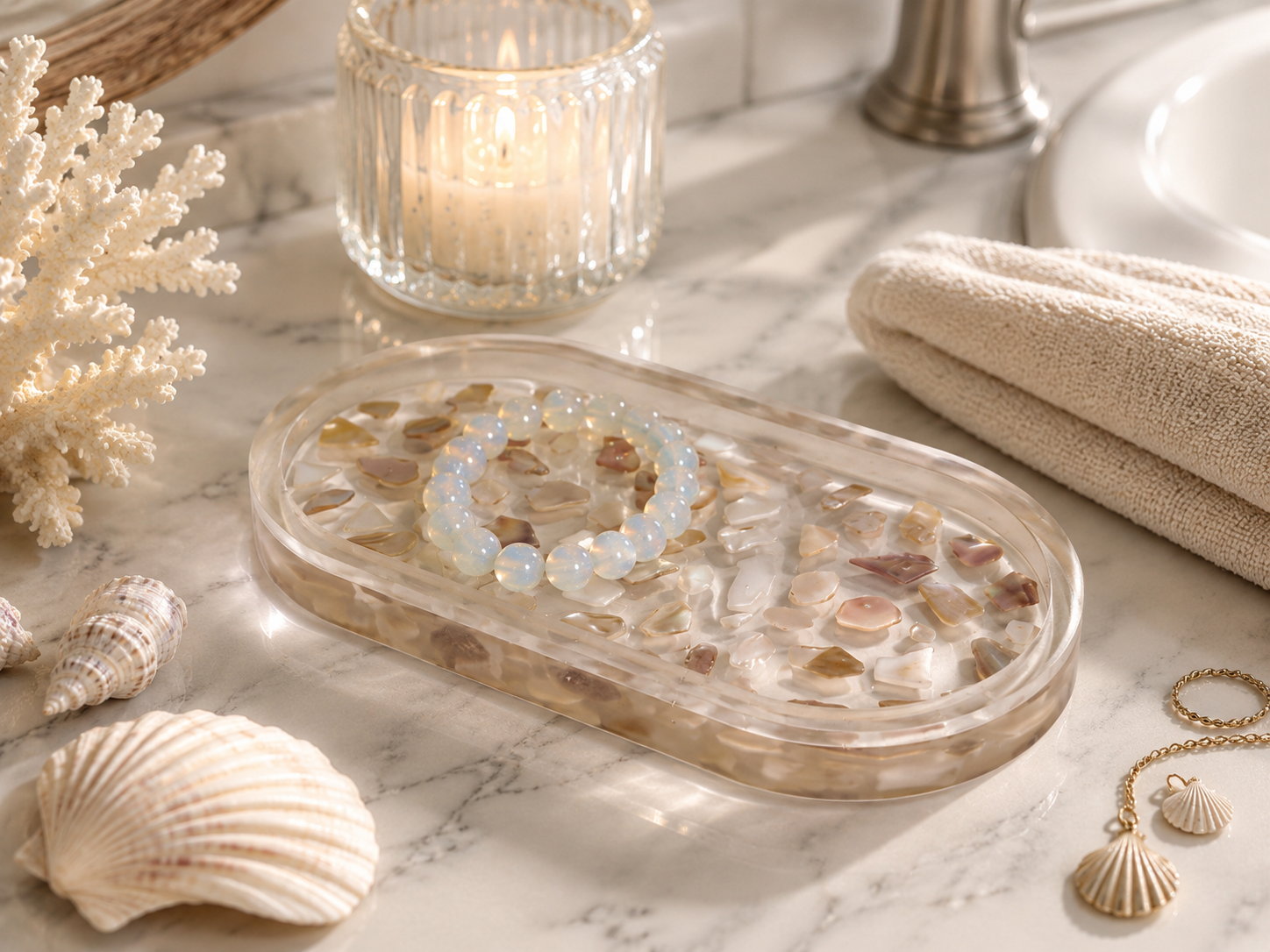 Pearly Shells jewelry Tray