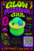 Glow in the Dark Mushroom Jar