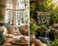 Amour Bleu Océan - natural stones, crystals and shells wind chime