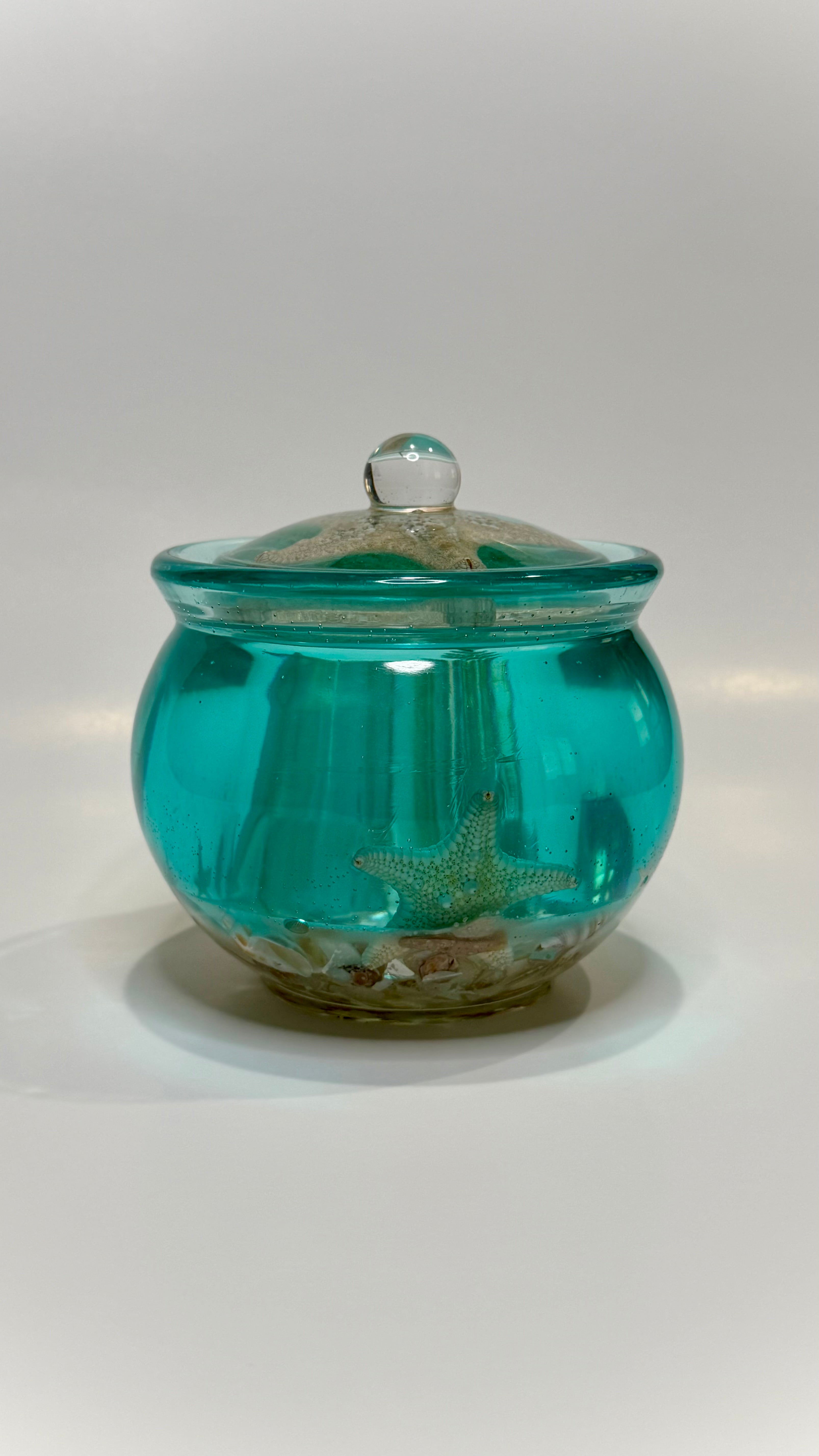 Ocean Starfish Keepsake Jar – Handmade Resin Art