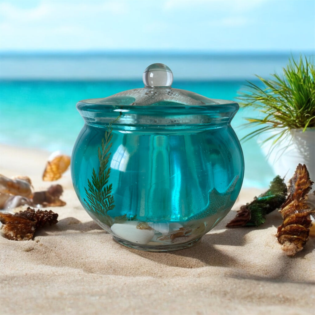 Ocean Starfish Keepsake Jar – Handmade Resin Art