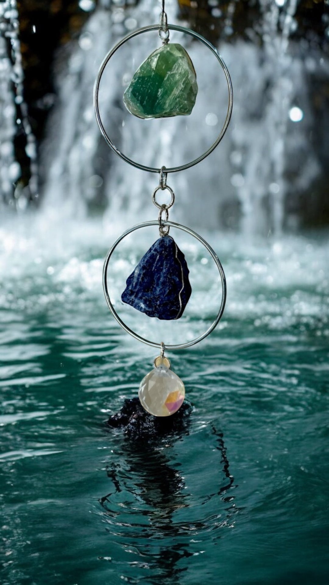 Sodalite & Fluorite Crystal Suncatcher