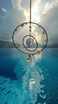 Blue Calcite Crystal Suncatcher