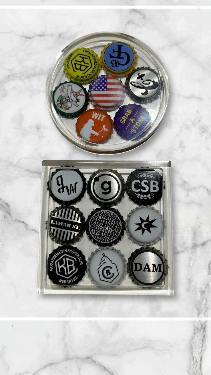 Bottle Cap Coaster Set #1