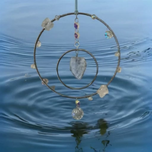 Blue Calcite Crystal Suncatcher