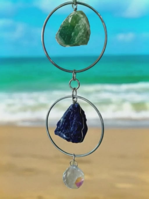 Sodalite & Fluorite Crystal Suncatcher